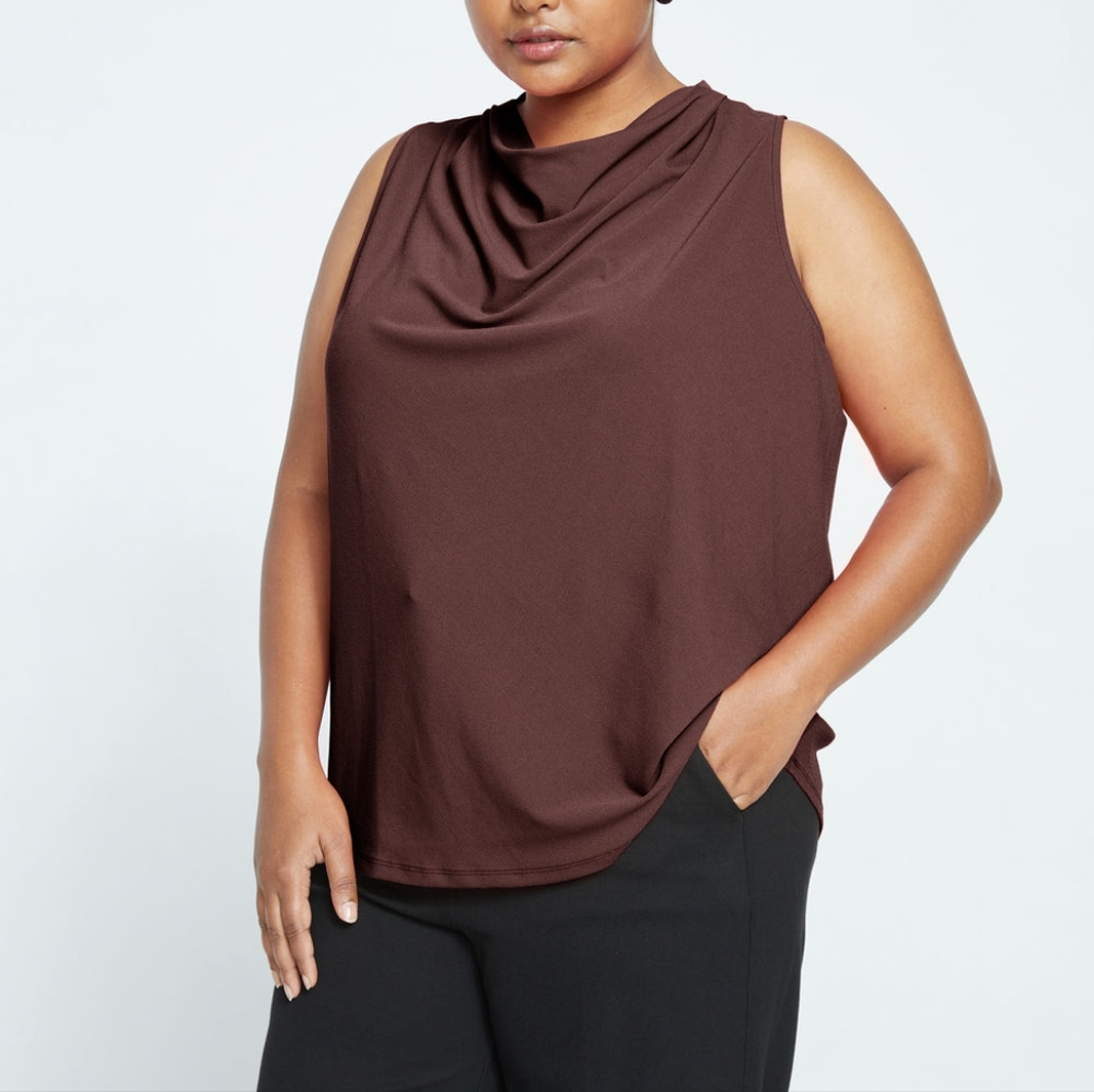 Crepe Jersey Cowl Neck Blouse 3X